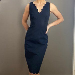 Banana Republic Scallop Detail Navy Dress, Size 6, New with Tags!